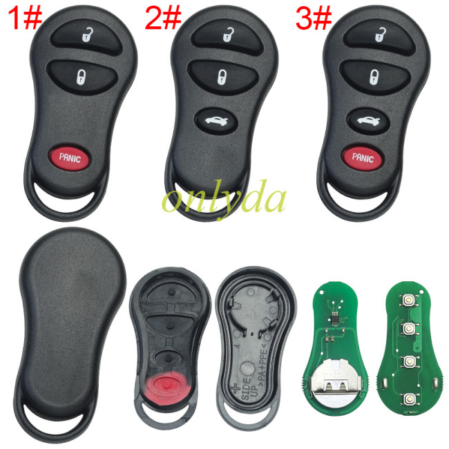 Chrysler remote Control with 315mhz/434mhz The FCCID-- GQ43VT9T pls choose button and frequency