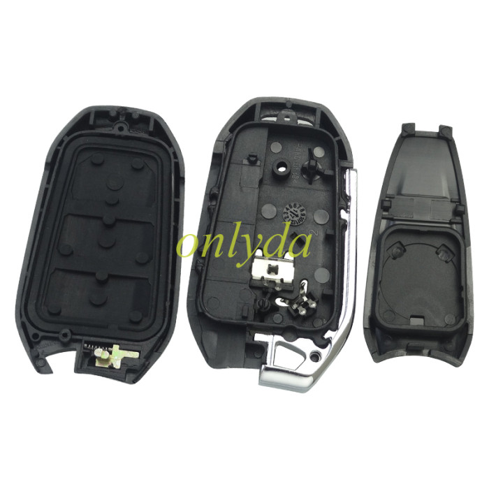 For Peugeot Keyless remote key with 4A chip PCF7945M(HITAG AES) , 434mhz, with VA2 blade , pls choose button