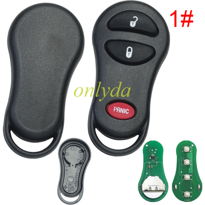 Chrysler remote Control  with 315mhz/434mhz The FCCID-- GQ43VT9T pls choose button and frequency