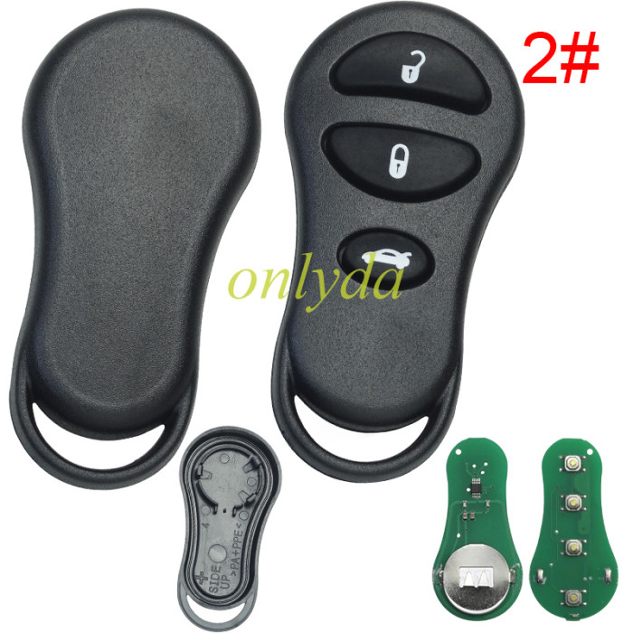 Chrysler remote Control  with 315mhz/434mhz The FCCID-- GQ43VT17T pls choose button and frequency
