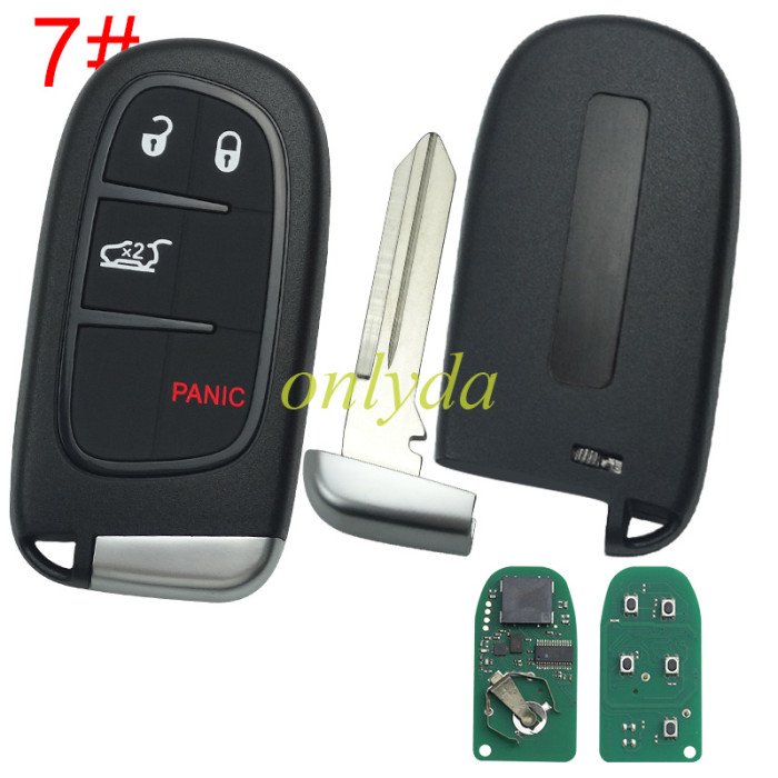For Chrysler  Keyless  remote key with 434mhz with PCF7945M (HITAG AES) chip use for 2014-2018 JEEP Cherokee  434mhz ASK PCF7953M FCC ID: GQ4-54T  OE:68141580AE/AC/AF/AG/AB ， pls choose button