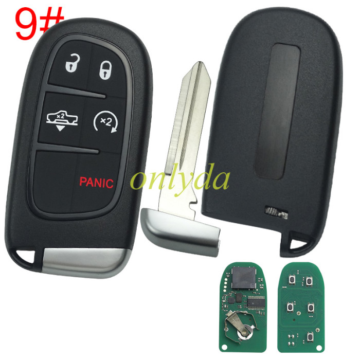 For Chrysler  Keyless  remote key with 434mhz with PCF7945M (HITAG AES) chip use for 2014-2018 JEEP Cherokee  434mhz ASK PCF7953M FCC ID: GQ4-54T  OE:68141580AE/AC/AF/AG/AB ， pls choose button