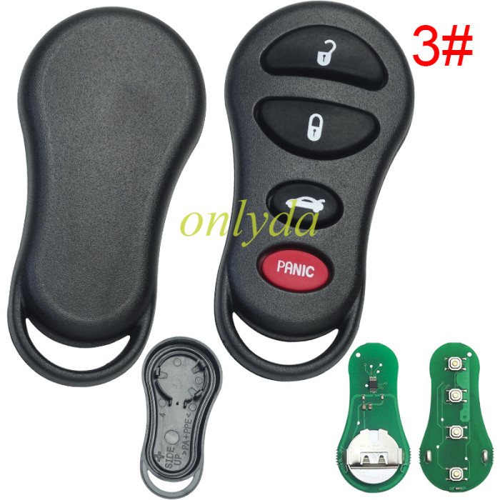 Chrysler remote Control  with 315mhz/434mhz The FCCID-- GQ43VT9T pls choose button and frequency
