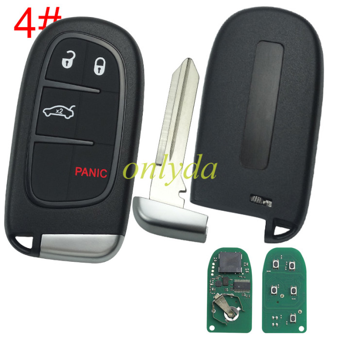 For Chrysler  Keyless  remote key with 434mhz with PCF7945M (HITAG AES) chip use for 2014-2018 JEEP Cherokee  434mhz ASK PCF7953M FCC ID: GQ4-54T  OE:68141580AE/AC/AF/AG/AB ， pls choose button
