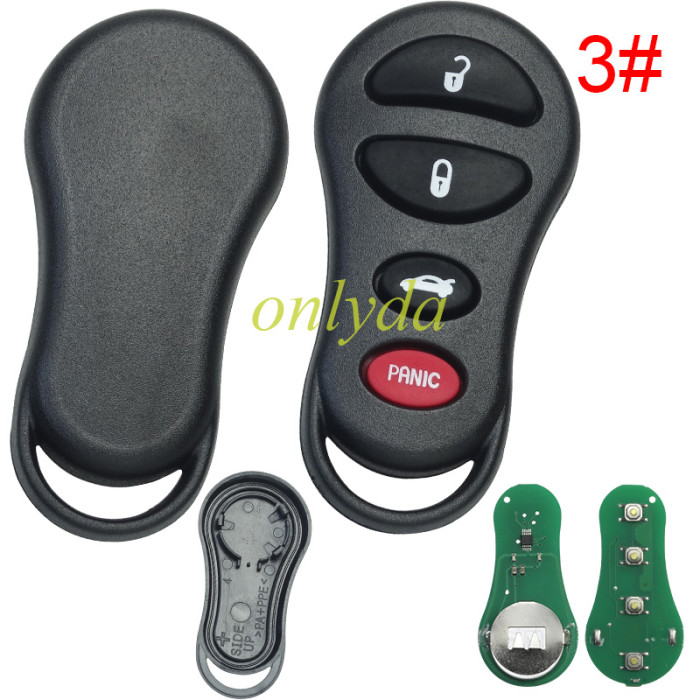Chrysler remote Control  with 315mhz/434mhz The FCCID-- GQ43VT17T pls choose button and frequency