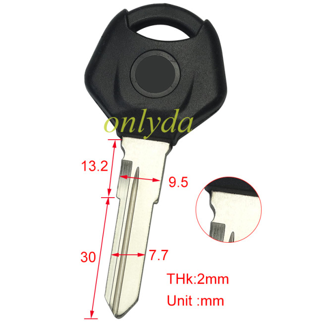 For Yamaha motorcycle key blank with right blade and with badge