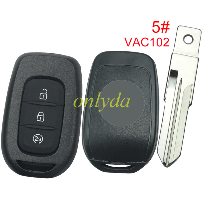 For Renault  3 button remote key blank with badge , pls choose blade
