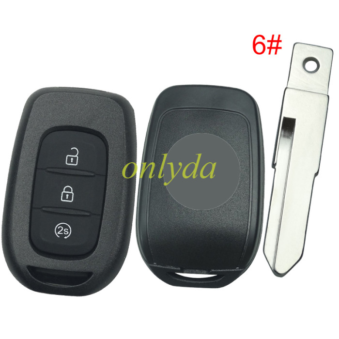 For Renault  3 button remote key blank with badge , pls choose blade