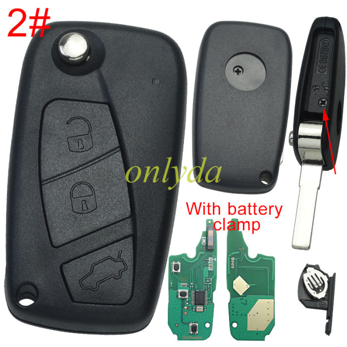 Fiat Delphi BSI 2/3 button remote key With PCF7946AT Chip and 433.92Mhz Transponder: ID46 – PCF7946 Philips Crypto 2 / Hitag2 (black)  As Model:  (Delphi BSI System) Fiat:Fiorino Peugeot:Bipper CITROEN:Nemo, pls choose button