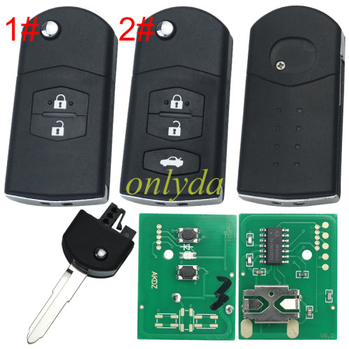 For Mazda 6 series 2/3 button remote key with 315mhz/434mhz,,pls choose frequency and button