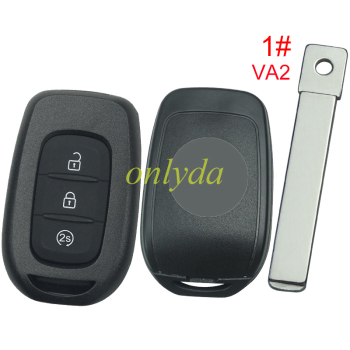 For Renault  3 button remote key blank with badge , pls choose blade