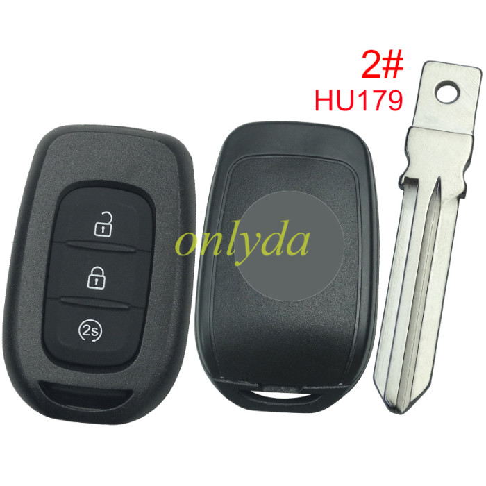 For Renault  3 button remote key blank with badge , pls choose blade