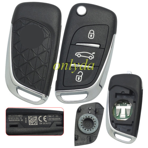 original brand new Citroen DS  3 button remote key with 434mhz FSK model  with PCF7941 chip  HELLA 5FA010 354-10 9805939580 00 CMIID2014DJ0339