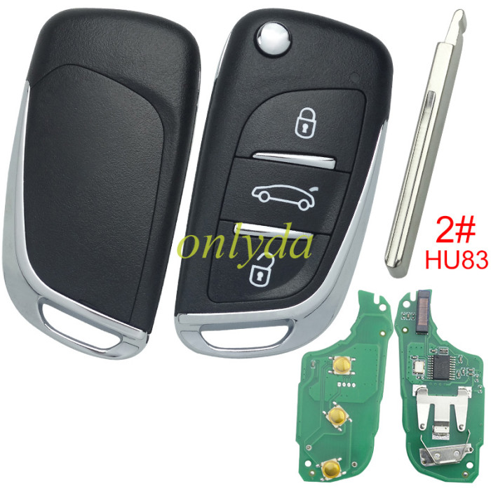 For Peugeot 3 button remote key with 434mhz FSK model PCF7941 chip  . pls choose  blade