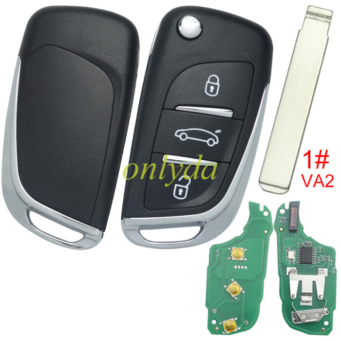 For Peugeot 3 button remote key with 434mhz FSK model PCF7941 chip  . pls choose  blade