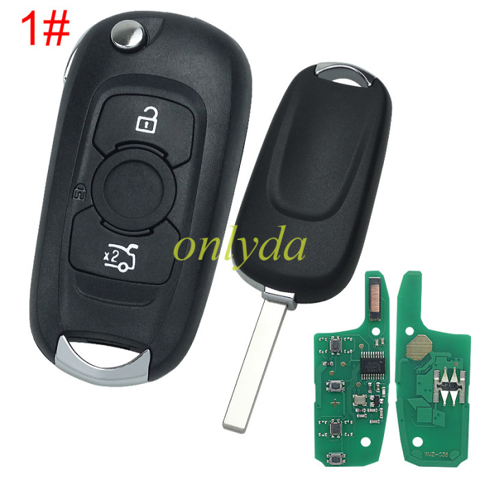 For Opel 3 button flip remote key  with 434mhz with  PCF7937E & PCF7941E HITAG2 46chip  use for Opel/VAUXALL Astra K 2015-2017, pls choose button
