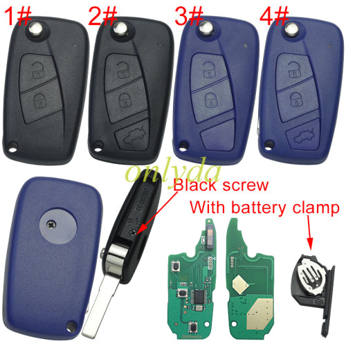 Fiat Delphi BSI 2/3 button remote key With PCF7946AT Chip and 433.92Mhz Transponder: ID46 – PCF7946 Philips Crypto 2 / Hitag2 (black)  As Model:  (Delphi BSI System) Fiat:Fiorino Peugeot:Bipper CITROEN:Nemo, pls choose button