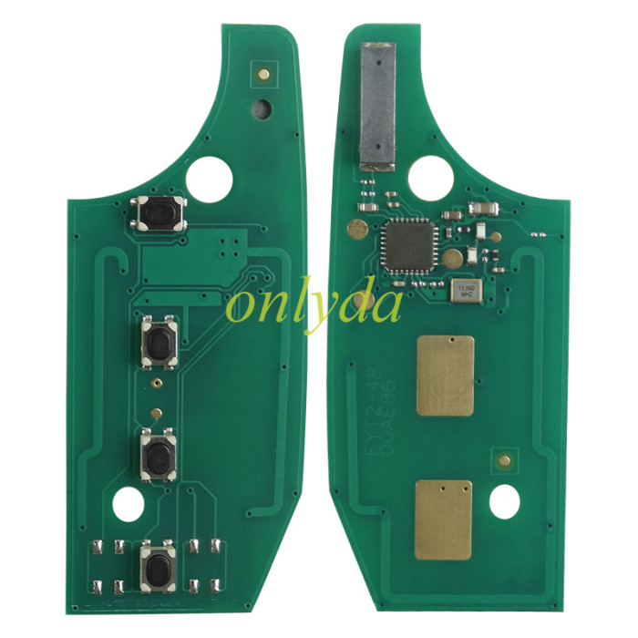 （KYDZ made ) For 2016-2018 Fiat Egea 500X TIPO 4 button flip remote key 434mhz   with electronic MQB 48 chip Megamos AES 48 & SIP22   Model: I6FA