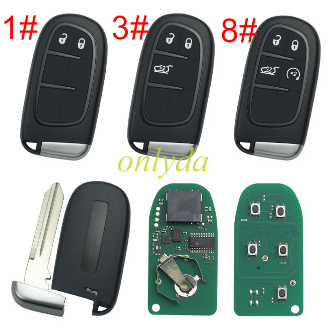 For Chrysler Keyless remote key with 434mhz with PCF7945M (HITAG AES) chip use for 2014-2018 JEEP Cherokee 434mhz ASK PCF7953M FCC ID: GQ4-54T OE:68141580AE/AC/AF/AG/AB , pls choose button
