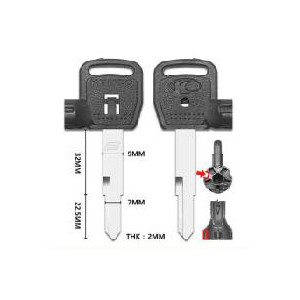 For KYMCO motorcycle key shell with right cut blade with badge