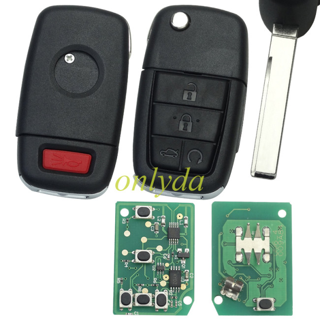 For Chevrolet 5 button remote key with 434mhz