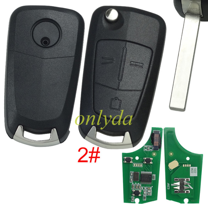 For Opel  Vectra C 2/ 3 button flip remote key  with 434mhz with PCF7946 chip, pls choose button