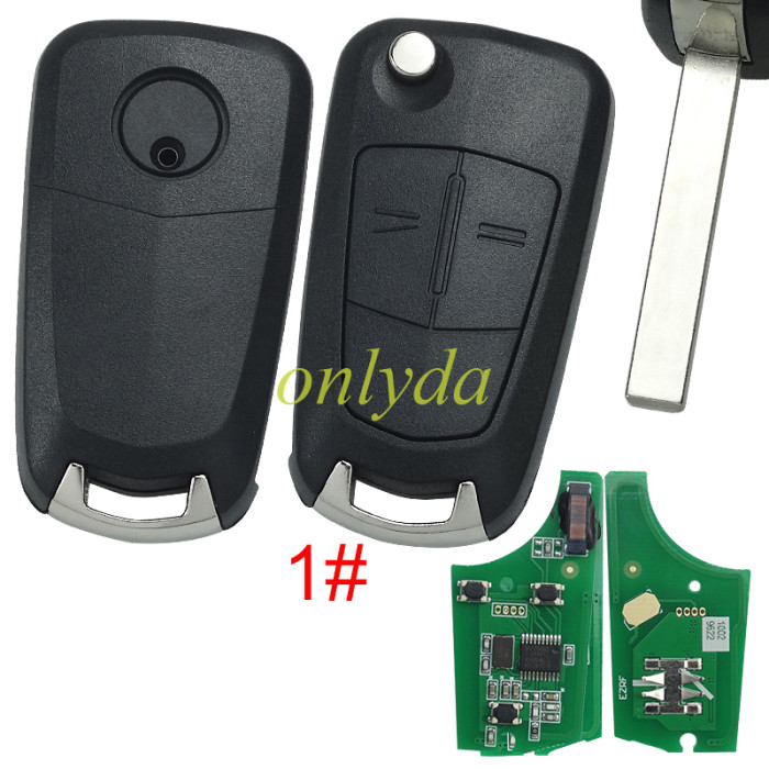 For Opel  Vectra C 2/ 3 button flip remote key  with 434mhz with PCF7946 chip, pls choose button