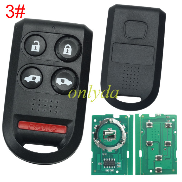 For Honda remote key  313.8mhz for Honda Odyssey 2005-2010 FCC ID: OUCG8D-399H-A P/N: 72147-SHJ-A21， pls choose button