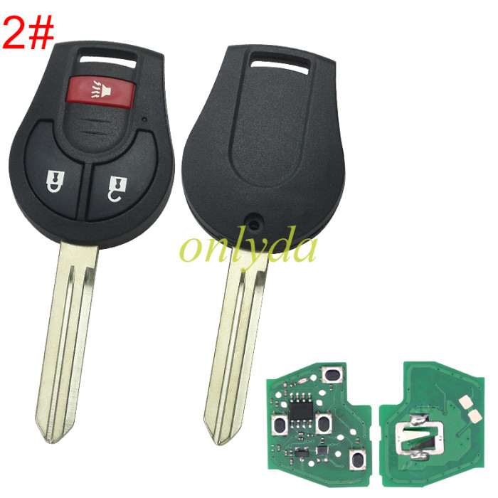 For Nissan  remote key for VDO type with 315mhz/434mhz , pl choose button and frequency