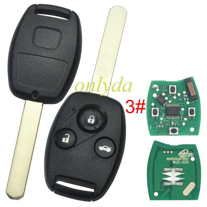 For Honda CRV remote key with  with electric 46 chip with 433 mhz/ 313.8mhz, pls choose and frequency and  button