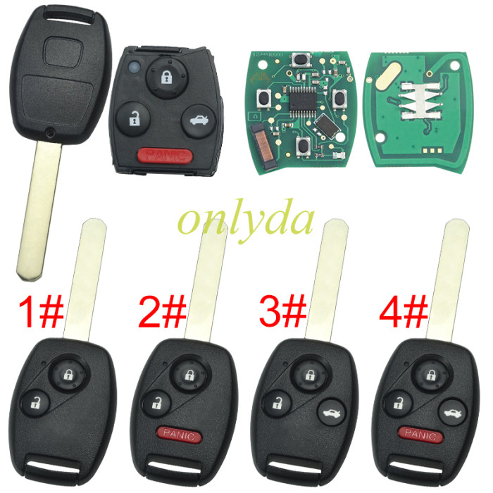 For Honda City  button remote with 313.8mhz/434mhz   with PCF7961 chip, pls choose button and frequency