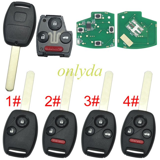 For Honda remote key adjustable frequency  315mhz/ 313.8mhz/ 434mhz ,FCCID IS OUCG8D-380H-A ,support for  2.3L remote,Odessey, and 2.4l Accord（before 2008）pls choose button ，