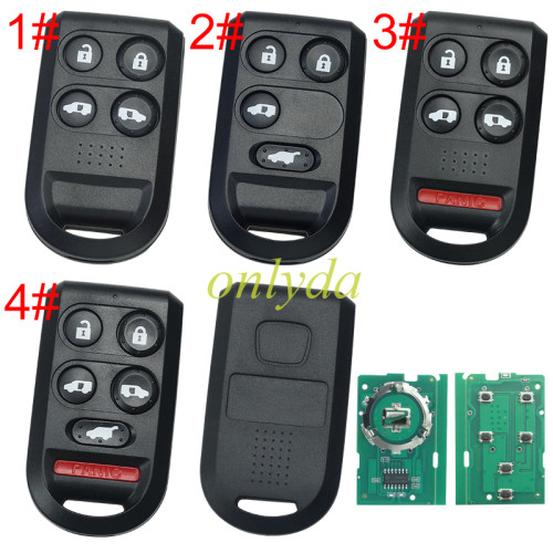 For Honda remote key  313.8mhz for Honda Odyssey 2005-2010 FCC ID: OUCG8D-399H-A P/N: 72147-SHJ-A21， pls choose button