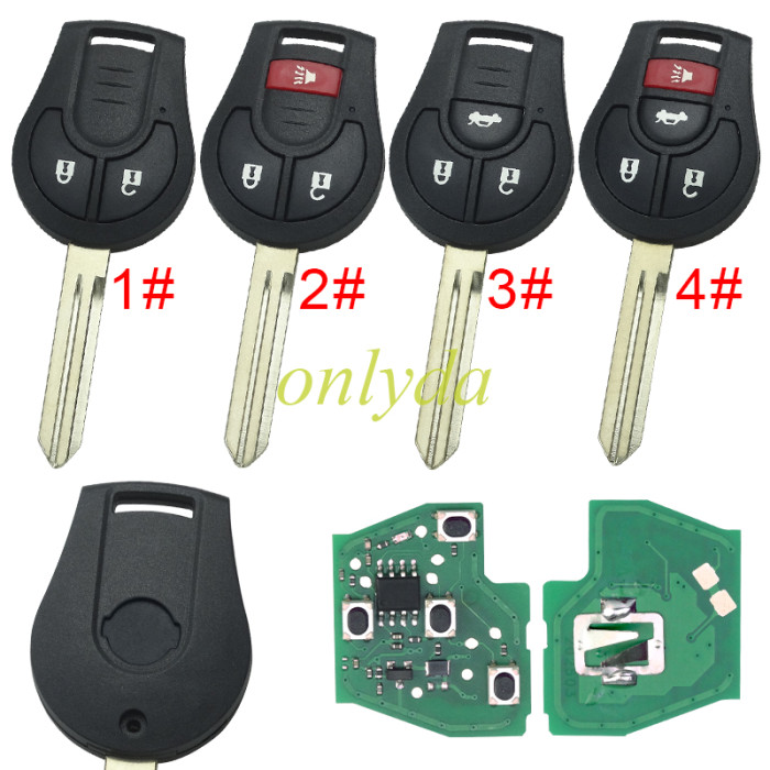 For Nissan  remote key for VDO type with 315mhz/434mhz , pl choose button and frequency