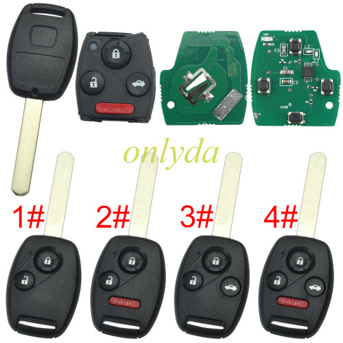 For Honda remote key with 313.8mhz FCCID:KR55WK49308, Pls choose button