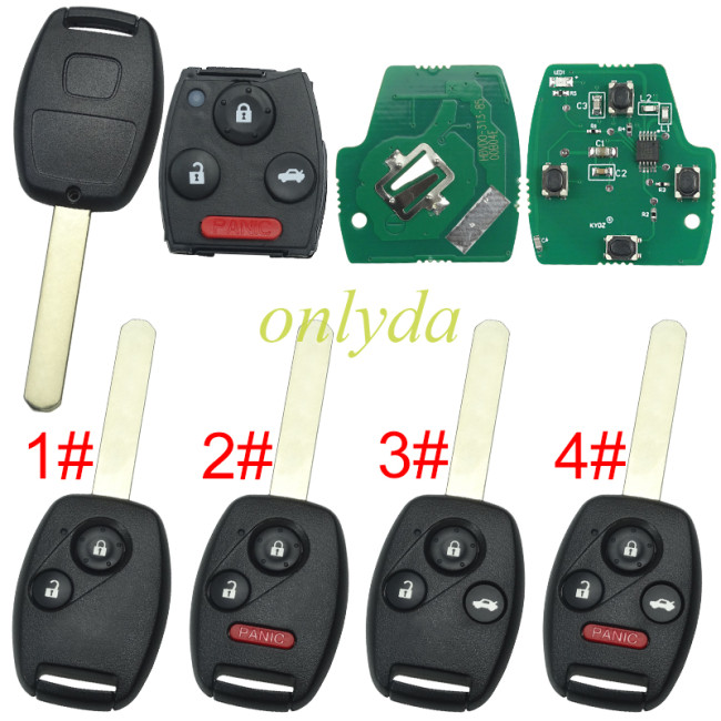 For Honda remote key with 313.8mhz FCCID:KR55WK49308, Pls choose button