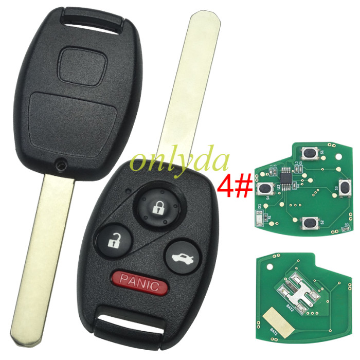 For Honda remote key adjustable frequency  315mhz/ 313.8mhz/ 434mhz ,FCCID IS OUCG8D-380H-A ,support for  2.3L remote,Odessey, and 2.4l Accord（before 2008）pls choose button ，