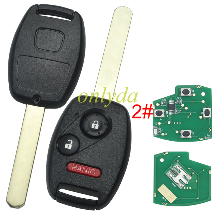 For Honda remote key adjustable frequency  315mhz/ 313.8mhz/ 434mhz ,FCCID IS OUCG8D-380H-A ,support for  2.3L remote,Odessey, and 2.4l Accord（before 2008）pls choose button ，