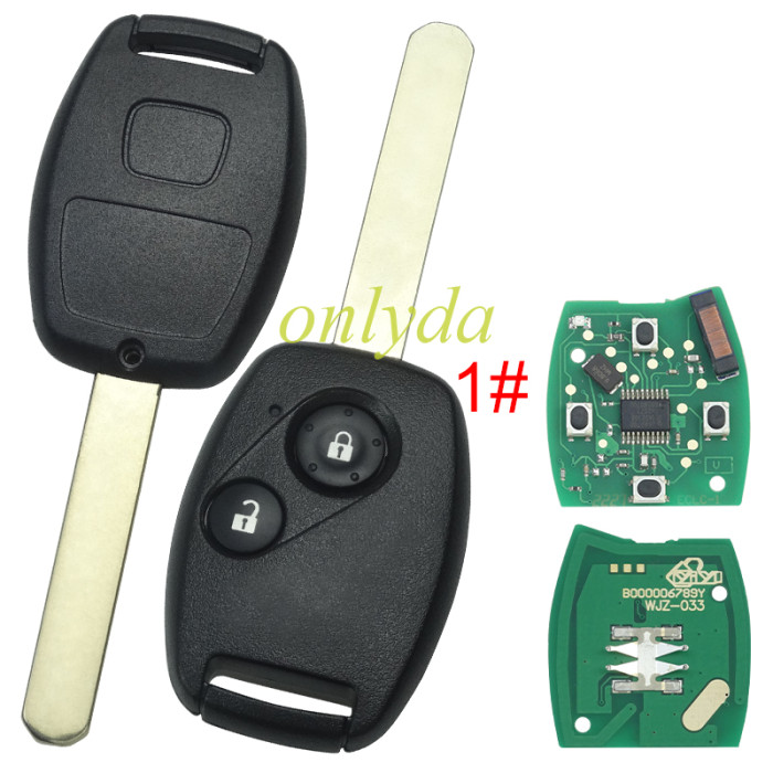 For Honda CRV remote key with  with electric 46 chip with 433 mhz/ 313.8mhz, pls choose and frequency and  button