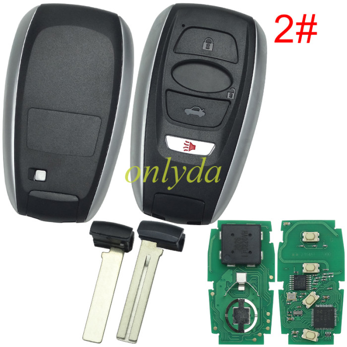 For Subaru 3/4 button Keyless remote key with 434mhz with 8A chip  board #7000  FCC:HYQ14AHK, PLS choose the button