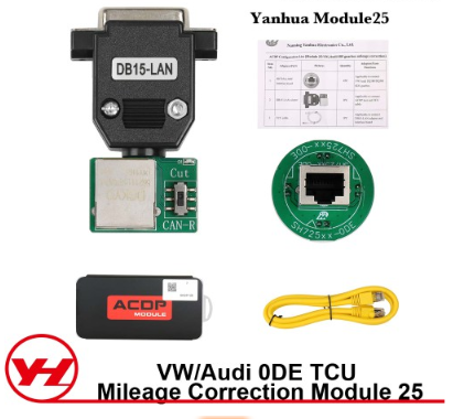 Yanhua Mini ACDP Module 25_VW/Audi 0DE gearbox mileage correction Support VW/Audi DQ380（0DE），DQ381（0DE），DQ500（0DE）gearbox mileage correction.