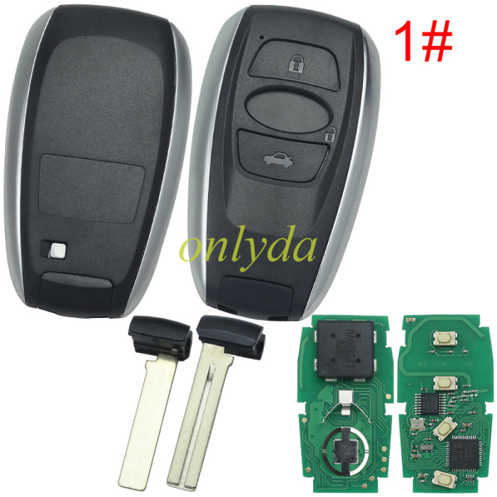 For Subaru 3/4 button Keyless remote key with 434mhz with 8A chip  board #7000  FCC:HYQ14AHK, PLS choose the button