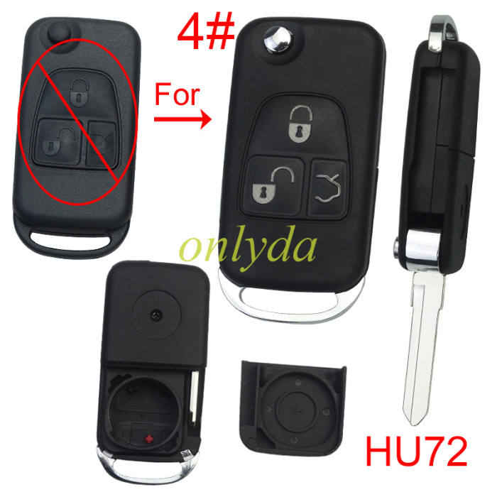 For Benz modified key shell with HU72 blade with Badge , pls choose button