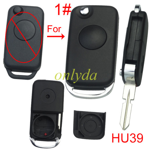 For Benz modified key shell with HU39 blade with Badge , pls choose button