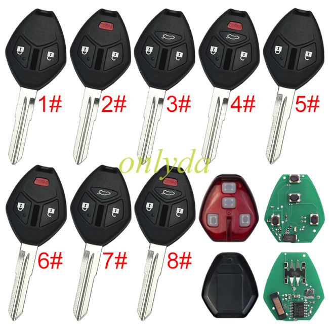 For Mitsubishi remote key with 313.8MHZ with 7961chip FCCID:OUCG8D-620M-A, pls choose button