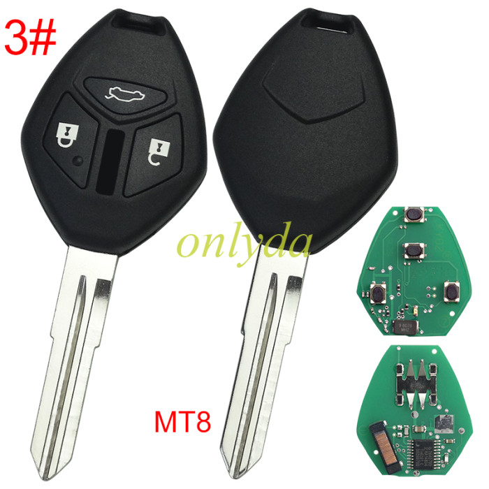 For Mitsubishi remote key   with 313.8MHZ with 7961chip FCCID:OUCG8D-620M-A, pls choose button