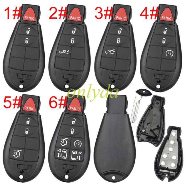 For Chrysler remote key shell with panic button, emergency blade included ,without Badge , pls choose the button