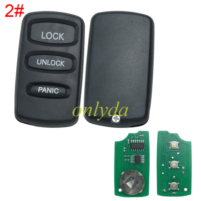 For Mitsubishi  remote key with 313.8MHZ/315MHZ/433MHZ FCC ID:OUCG8D525MA, pls choose  button and frequency