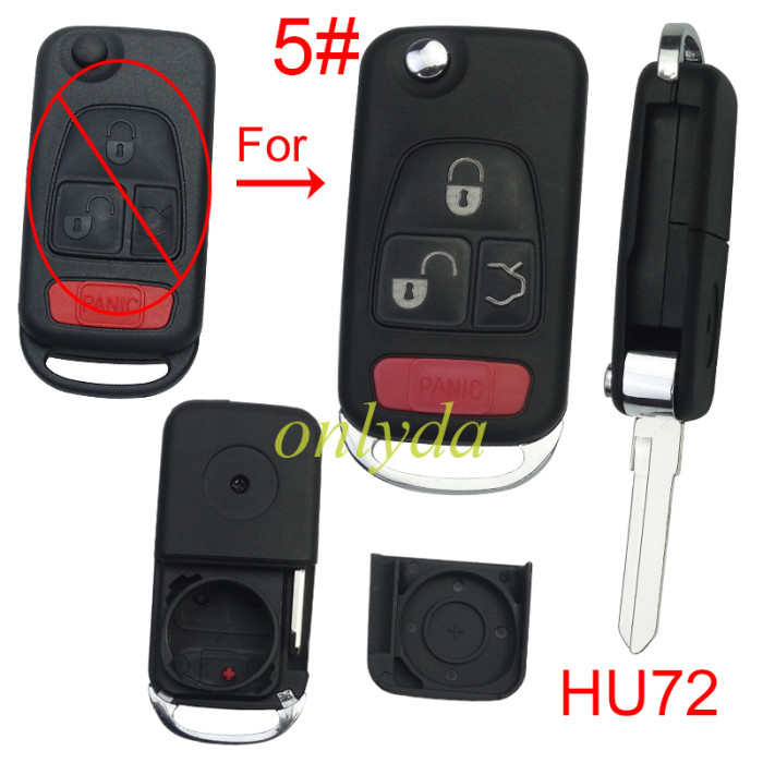 For Benz modified key shell with HU72 blade with Badge , pls choose button