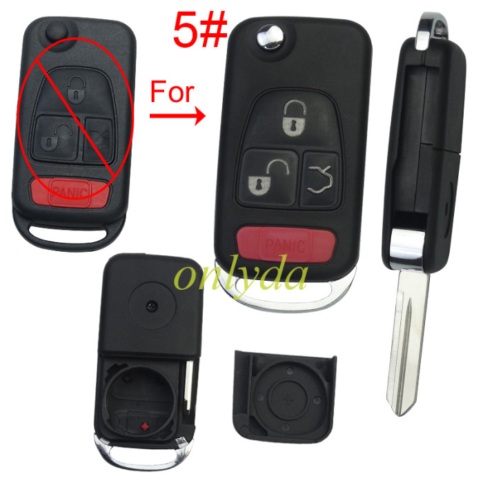 For Benz modified key shell  with Badge , pls choose button